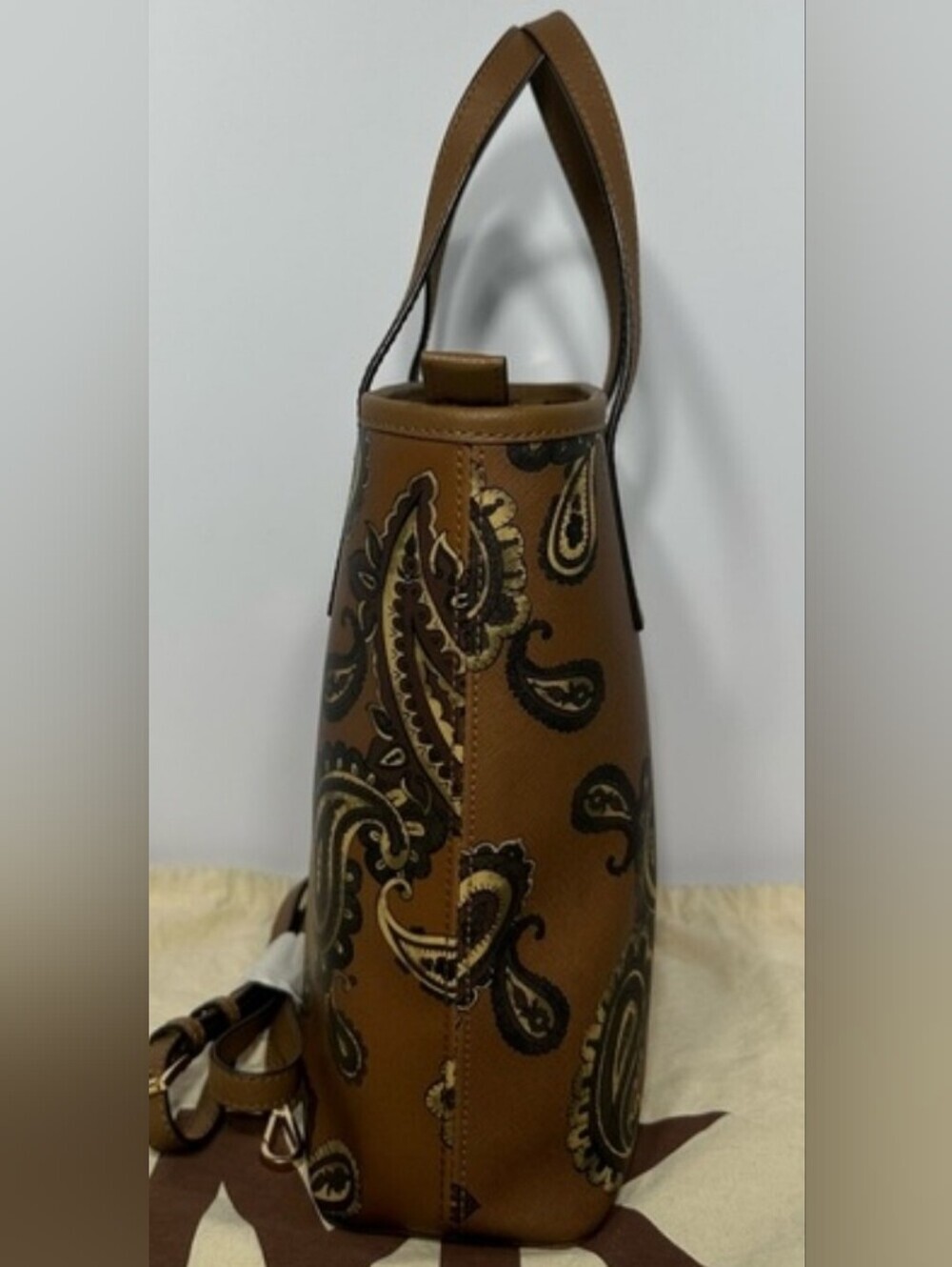 Michael Kors Emry Large North-South Tote Paisley Brown Multi Crossbody - Picture 2 of 9
